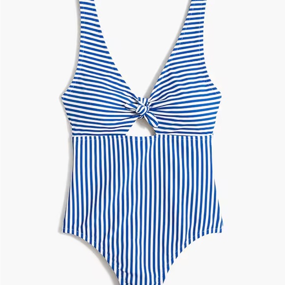 J. Crew Other - J.Crew Striped one-piece cutout swimsuit with bow